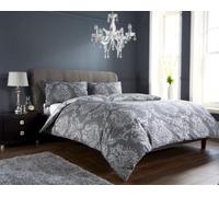 Royal Damask Duvet Set In Grey - Double