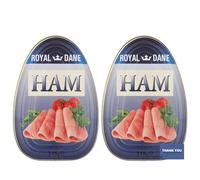 Royal Dane Tinned Cooked Ham 340g x 2 Pack - Ready to Eat Canned Ham, British Pantry Essential - Premium Quality Pork for Sandwiches, Salads & Camping