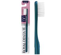 Royal Denta Super Soft Toothbrush for Adults, Dual-Lenght Bristles Interdental Brush with Silver Infused Bristle for Sensitive Teeth & Gum, Gentle Plague Removal Toothbrush Head, Made in Korea (Teal)