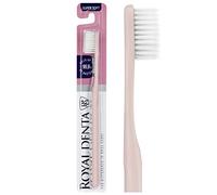 Royal Denta Super Soft Toothbrush for Adults, Extra Soft Bristle Manual Toothbrush with Dual Length Silver Infused Bristles for Sensitive Teeth & Gums, Gentle Plaque Removal, Made in Korea (Pink)