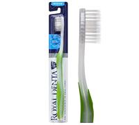 Royal Denta Toothbrush for Adults, Medium Soft, Silver Infused Dual-Length Bristles Toothbrush Head Perfect as Interdental Brush & Teeth Whitening, Ergonomic Grip Handle for Daily Oral Care, Green