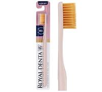 Royal Denta Very Soft Toothbrush for Adults, Extra Soft Bristle Manual Tooth Brush for Sensitive Teeth and Gums with Dual Length Gold Infused Bristles, Made in Korea (Pink)