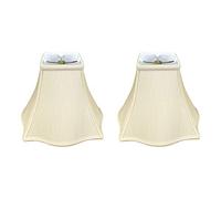 Royal Designs Fancy Square Bottom Outside Scallop Bell Lamp Shade, Beige, 4 x 10 x 8.5, Set of 2