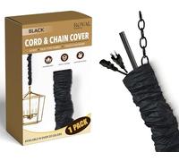 Royal Designs, Inc. CC-17-BLK Black Cord & Chain Cover 4' Silktype Fabric Touch Fastener, Black