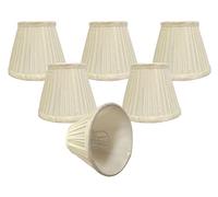 Royal Designs, Inc CSO-1031-5EG-6 Chandelier Lamp Shades-3" x 5" x 4.5"-Pleated Empire-Eggshell-Clip-On-Set of 6, 6 Piece