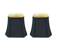 Royal Designs, Inc. Square Cut Corner Bell Lamp Shade, BSO-705-10BLK/GL-2, 5 x 10 x 8.75, Black, Set of 2