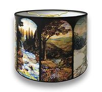 Royal Designs Modern Trendy Decorative Handmade Lamp Shade - Made in USA - Four Seasons Stained Glass Design - 10 x 10 x 8