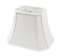 Royal Designs Rectangle Cut Corner Lamp Shade, Linen White, (5 x 6.5) x (8 x 12) x 10