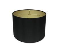 Royal Designs Shallow Drum Hardback Lamp Shade, Black, 13 x 14 x 9