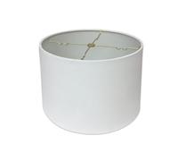 Royal Designs Shallow Drum Hardback Lamp Shade, Linen White, 15 x 16 x 10