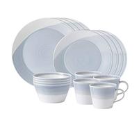 Royal Doulton 1815 1815TW25068 Pc Dinnerware Set, Blue, Porcelain, 16-Piece
