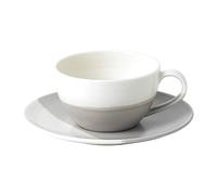 Royal Doulton 40032779 Coffee Studio Cappuccino Cup & Saucer, 275ml, Porcelain, 9 Fluid_Ounces, Grey