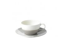 Royal Doulton 40032779 Coffee Studio Cappuccino Cup & Saucer, 275ml, Porcelain, 9 Fluid_Ounces, Grey