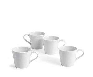 Royal Doulton Mugs, Stoneware, Designed to Mix & Match, Gordon Ramsay Maze Mugs, 400ml/13.5floz, White, Set of 4