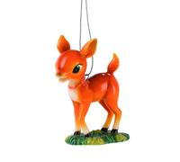 Royal Doulton Nostalgic Christmas Reindeer Ornament - Hand Decorated Porcelain Retro Tree Decoration with Silver Cord 40015499