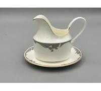 Royal Doulton Nova Pattern Gravy Boat & Stand Gilded Fine Bone China - Made in England