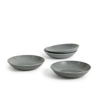 Royal Doulton Pasta Bowls, Stoneware, Designed to Mix & Match, Gordon Ramsay Maze Pasta Bowl 24cm 9.5in Dark Grey, Set of 4