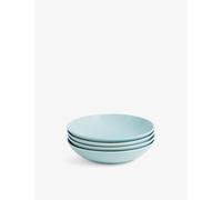Royal Doulton Pasta Bowls, Stoneware, Designed to Mix & Match, Gordon Ramsay Maze Pasta Bowl 24cm 9.5in Blue, Set of 4