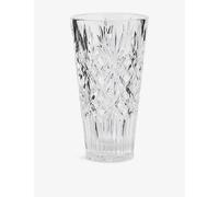 Royal Doulton Highgate Crystal Glass Flower Vase, Diamond Pattern, 25 cm Tall