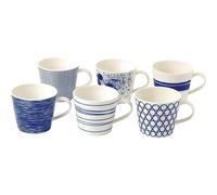 Royal Doulton Mug - Pacific Blue Collection 6 Piece Mug Set - Porcelain Tableware - Perfect for Coffee, Tea and Hot Chocolate - 400ml
