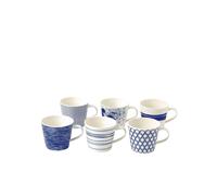 Royal Doulton Set of 6 1815 Pacific Mugs Blue Mix