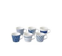 Royal Doulton Set of 6 1815 Pacific Mugs Blue Mix