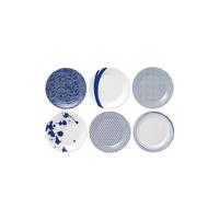 Royal Doulton Set of 6 Pacific Dinner Plates Blue Mix