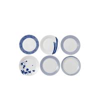 Royal Doulton Set of 6 Pacific Dinner Plates Blue Mix