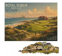 Royal Dublin Golf Club Vintage Poster Jigsaw Puzzle for Adults, 1000 Pieces | A flexible puzzle activity - steady puzzle progress over several sessions.