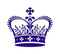 Royal Emblems Heritage Crown icon Engraving Decals 67.2x75.4cm Multiple Size Options DarkBlue