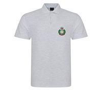 Royal Engineers Insignia The Sappers Mens Embroidered Polo Shirt British Army Military Embroidery (UK, Alpha, 3XL, Regular, Regular, Grey)