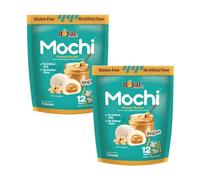 Royal Family Japanese Style Mochi Chewy Daifuku Rice Cake Peanut Butter Flavour with Creamy Filling 180g GLUTEN FREE (Pack of 2)