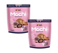 Royal Family Japanese Style Mochi Chewy Daifuku Rice Cake Salted Caramel Flavour with Creamy Filling 180g GLUTEN FREE (Pack of 2)