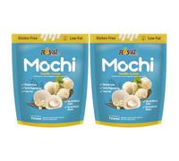 Royal Family Japanese Style Mochi Chewy Daifuku Rice Cake Vanilla Creme Flavours with Creamy Filling 180g GLUTEN FREE (Pack of 2)