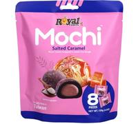 Royal Family Mochi, Salted Caramel Sweet Rice Dough with Creme Filling, Gluten Free Japanese Dessert, 8 Pieces, 120g