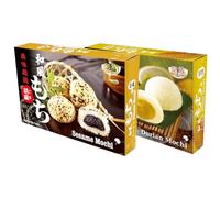 Royal Family Sesame & Durian Flavour of Japanese Style Mochi Daifuku Sweet Rice Cake Desserts Snacks 6 Pieces 210g (Pack of 2) HALAL