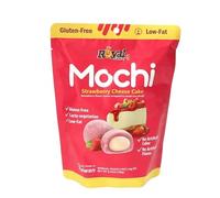 Royal Family Strawberry Cheesecake Mochi, Sweet Rice Dough With Creme Filling, Gluten Free, 8 Pieces, 120g