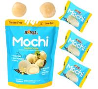 Royal Family Vanilla Creme Mochi, Sweet Rice Dough with Creme Filling, Gluten Free, 8 Pieces, 120g
