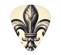 Royal-Fleur-De-Lis-Black 12 Pack Guitar Picks With 3 Thicknesses And Storage Box, Abs Plectrums For Electric Bass Guitar Players