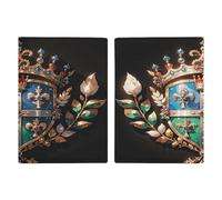 Royal Flower And Crown Tiara Passport Card Holder Travel Passport Covers Case Pu Passport Book Cover Passport Wallet Cover Case Passport Protective Cover Unisex Passport Protector, style, 20.3x13.8cm