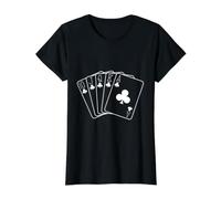 Royal Flush Poker Cards Value Graphic T-Shirt, Women, Black, XL