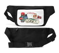 Royal Flush Poker Winning Hand Unisex Waist Bag Black