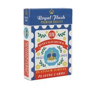 Royal Flush Queen's Commemorative Playing Cards - 1 Deck of Platinum Jubilee 2022 Poker Cards, Superior Cartamundi Linen Finish, Easy To Shuffle & Durable, Limited Edition