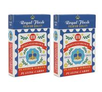 Royal Flush Queen's Commemorative Playing Cards - Twin Deck of Platinum Jubilee 2022 Poker Cards, Superior Cartamundi Linen Finish, Easy To Shuffle & Durable, Limited Edition