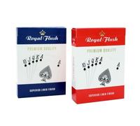Royal Flush Standard Playing Cards, Superior Linen Finish, Easy To Shuffle & Durable, Pack of 2 Decks, Red & Blue