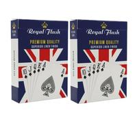 Royal Flush Union Jack Playing Cards - Twin Deck of Poker Cards Age 4+, Superior Cartamundi Linen Finish, Easy To Shuffle & Durable, Great Gift For Games Night