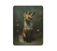 Royal Fox with Crown Tin Sign Vintage Metal Pub Club Cafe Bar Home Wall Art Decoration Poster Retro 12x16inch(30x40cm)