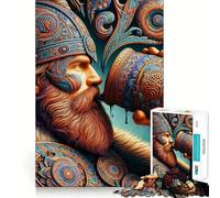 Royal Fractals Viking Kin 1000 Piece Jigsaws for Teenagers Puzzle Smart Game Group Play Image Assembly Wall Art Decor (38x26cm)