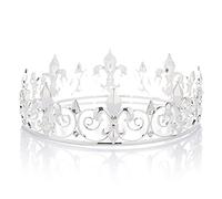 Royal Full King Crown Metal Crowns And Tiaras For Men Cosplay Wedding Prom Party Decorations Crown Headpieces Accessories, M, Glass Crystal Acrylic