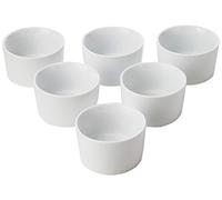Royal Genware Contemporary Smooth Ramekins 8cm - Pack of 6 | Ovenproof Ramekins, Porcelain Ramekins, White Ramekins